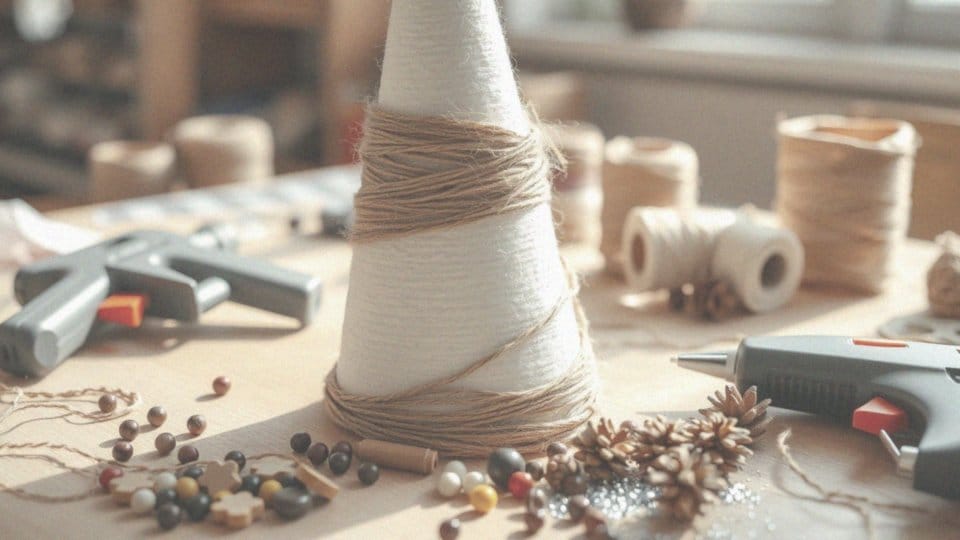 Jakie materiały są potrzebne do wykonania choinki styropianowej ze sznurka?