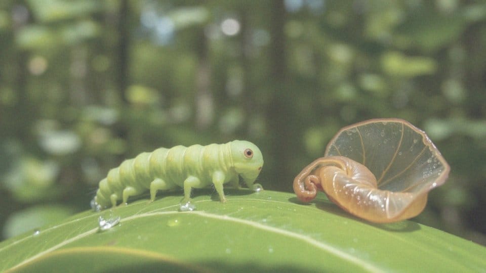 W jaki sposób gąsienice zrzucają naskórek?